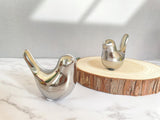 ITrixgan Small Silver Birds Shelf Decor Modern Style Figurine Cute Table Top Animal Decorations for Living Room, Bedroom, Office Desktop, Cabinets