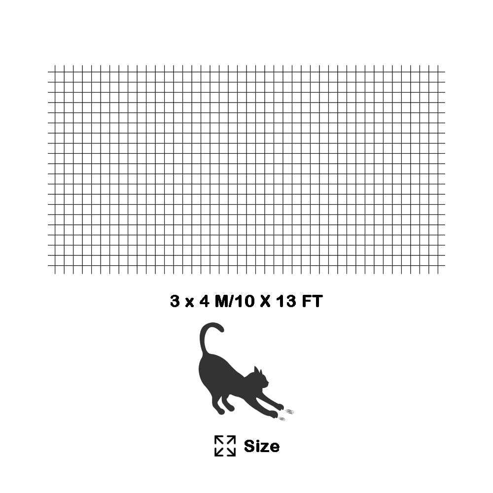 Cat Balcony Net Cat Netting Balcony Rail Net Cat PET Balcony Anti Fall Netting Cat Fence Nets Transparent Nylon Pet Mesh Fence Anti Fall Netting for Balcony Window Stairs (10 * 13ft, White)