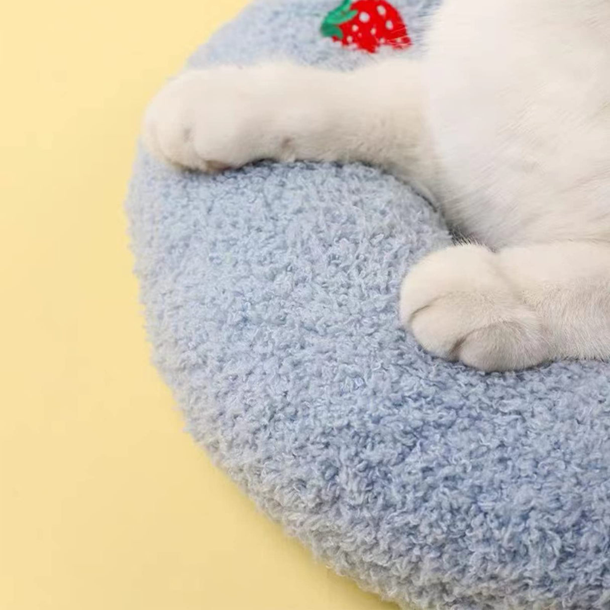 homelifthub Cat Pillows for Indoor Cat and Small Dog, Calming Dog Pillows, Half Donut Dog Cutated Calming Pillow, Cozy Cat Bed Pillow Cute Rabbit Pillows (Yellow)