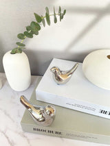 ITrixgan Small Silver Birds Shelf Decor Modern Style Figurine Cute Table Top Animal Decorations for Living Room, Bedroom, Office Desktop, Cabinets