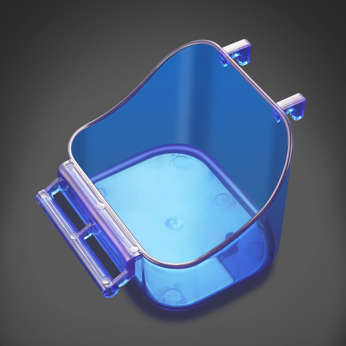 Acrylic Hanging Bird Bath Bird Caged Parrot Bathing Tub, Bird Cage Accessory Bathing Tub Bath for Small Brids Parakeet Canary Budgerigar Lovebirds (with Fixing Screws)(1PCS Blue)