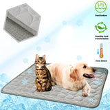 MeiLiMiYu Washable Dog Cooling Mat Ice Silk Pet Self Cooling Pad Blanket for Indoor & Outdoor Car Seats (Grey, 28x22 in)