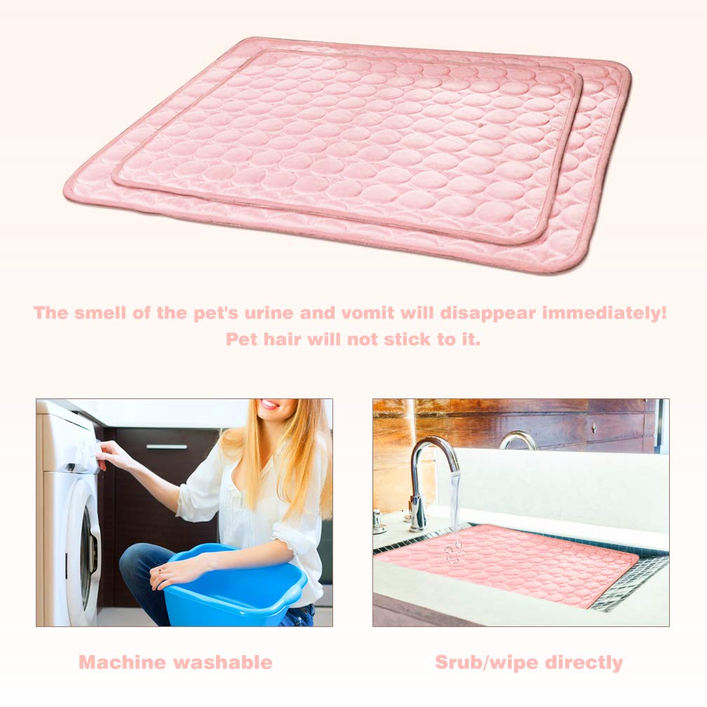 MeiLiMiYu Washable Dog Cooling Mat Ice Silk Pet Self Cooling Pad Blanket for Indoor & Outdoor Car Seats