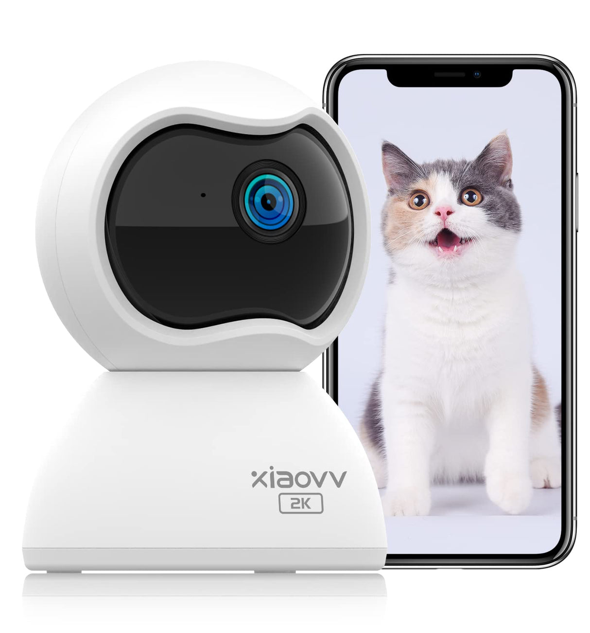 3MP PTZ Home Security Cameras, HD Night Vision 2.4G WiFi Baby Monitor Camera Indoor Remote Access via The App, Double Data Protection, Motion Detection, App Notifications, Two-Way Audio-3