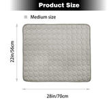MeiLiMiYu Washable Dog Cooling Mat Ice Silk Pet Self Cooling Pad Blanket for Indoor & Outdoor Car Seats (Grey, 28x22 in)