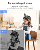 3MP PTZ Home Security Cameras, HD Night Vision 2.4G WiFi Baby Monitor Camera Indoor Remote Access via The App, Double Data Protection, Motion Detection, App Notifications, Two-Way Audio-3