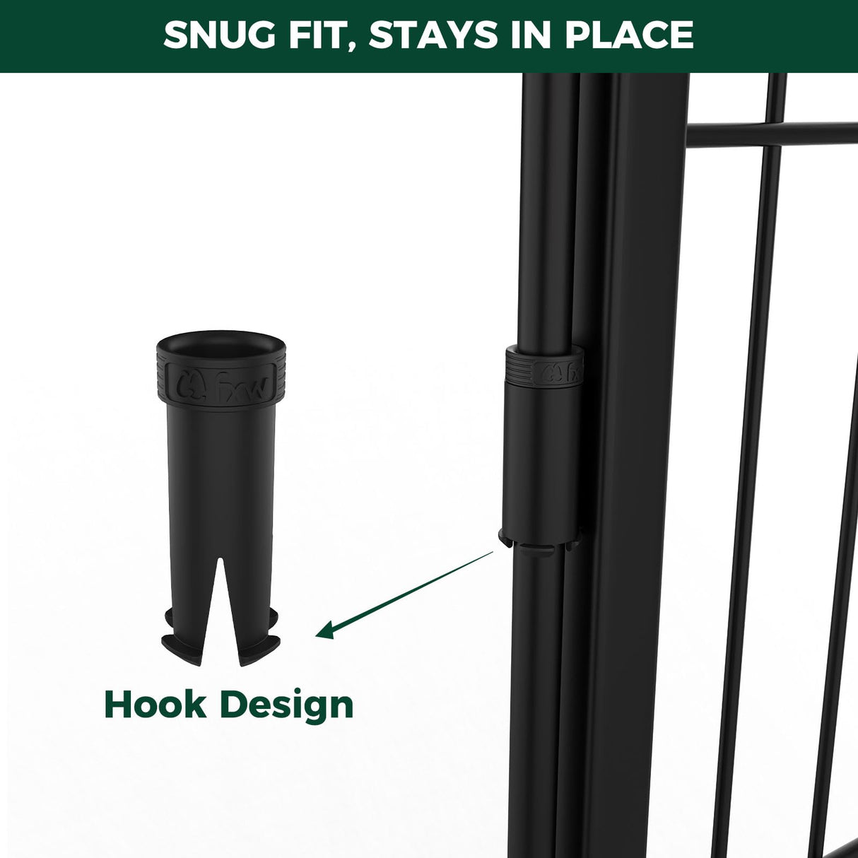 FXW Dog Playpen Accessories - Muffler Tubes, Compatible with FXW Rollick/Instant Dog Playpen (Replacement for HomePlus/Dog Gate) (32PCS, Black) │ Patented