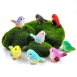 LEBERY 8pcs Mini Bird Figurines Birds Cake Topper Toy Bird Figures Kids, Dollhouse Miniature Figures Toys Play Set, Birds Decorative Figurines Model for Kids Birthday Party Baby Shower