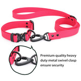 JIPIMON Waterproof Dog Collar and Leash Set Adjustable Quick Release Buckle Collar Leash for Small Medium Large Dogs (Medium, Red)
