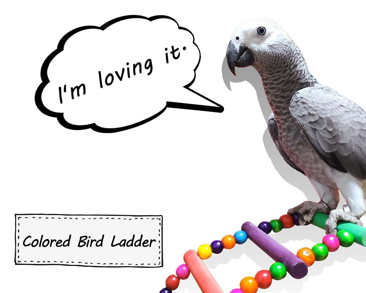 DS. DISTINCTIVE STYLE Bird Ladder Toys Coloured Flexible Parrot Swing Bridge Wooden Cockatiel Cage Hanging Climbing Ladder