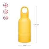 Ubbi Pup & Me Stainless Steel Insulated Portable 32 oz. Water Bottle for Dogs and Owners with Attached Dog Bowl, Yellow