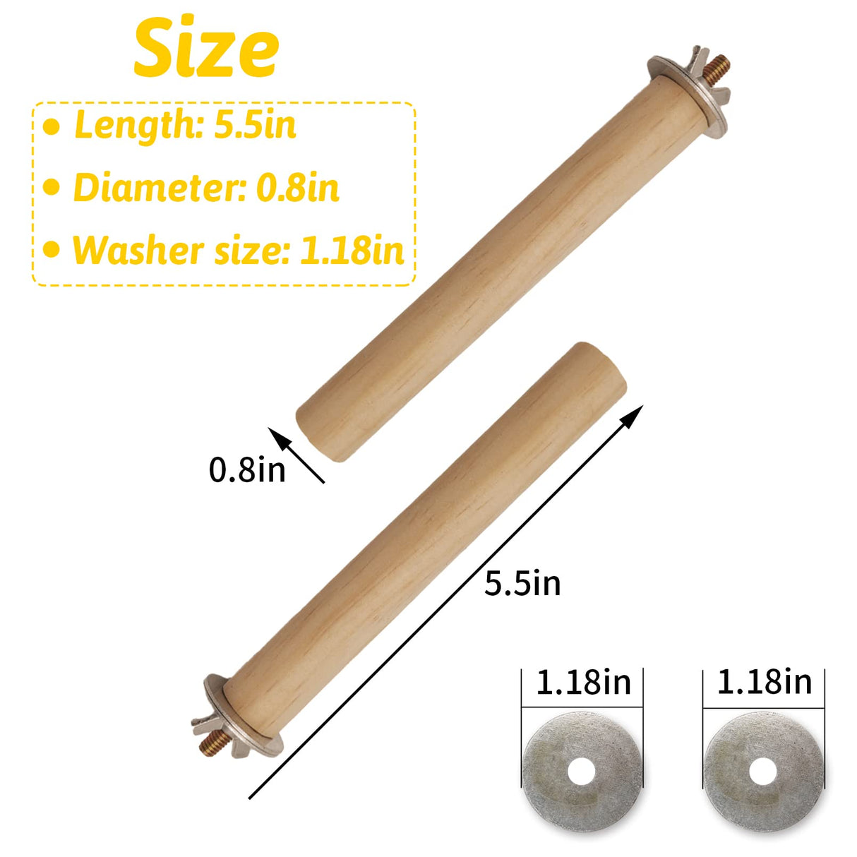 Hamiledyi Bird Perch for Cage Parakeet Stand Bird Cage Accessories Natural Wood Perch 5 Piece Set for Birds Platform Stick Playground for Small and Medium Sized Birds Cockatiel Parrot Conure