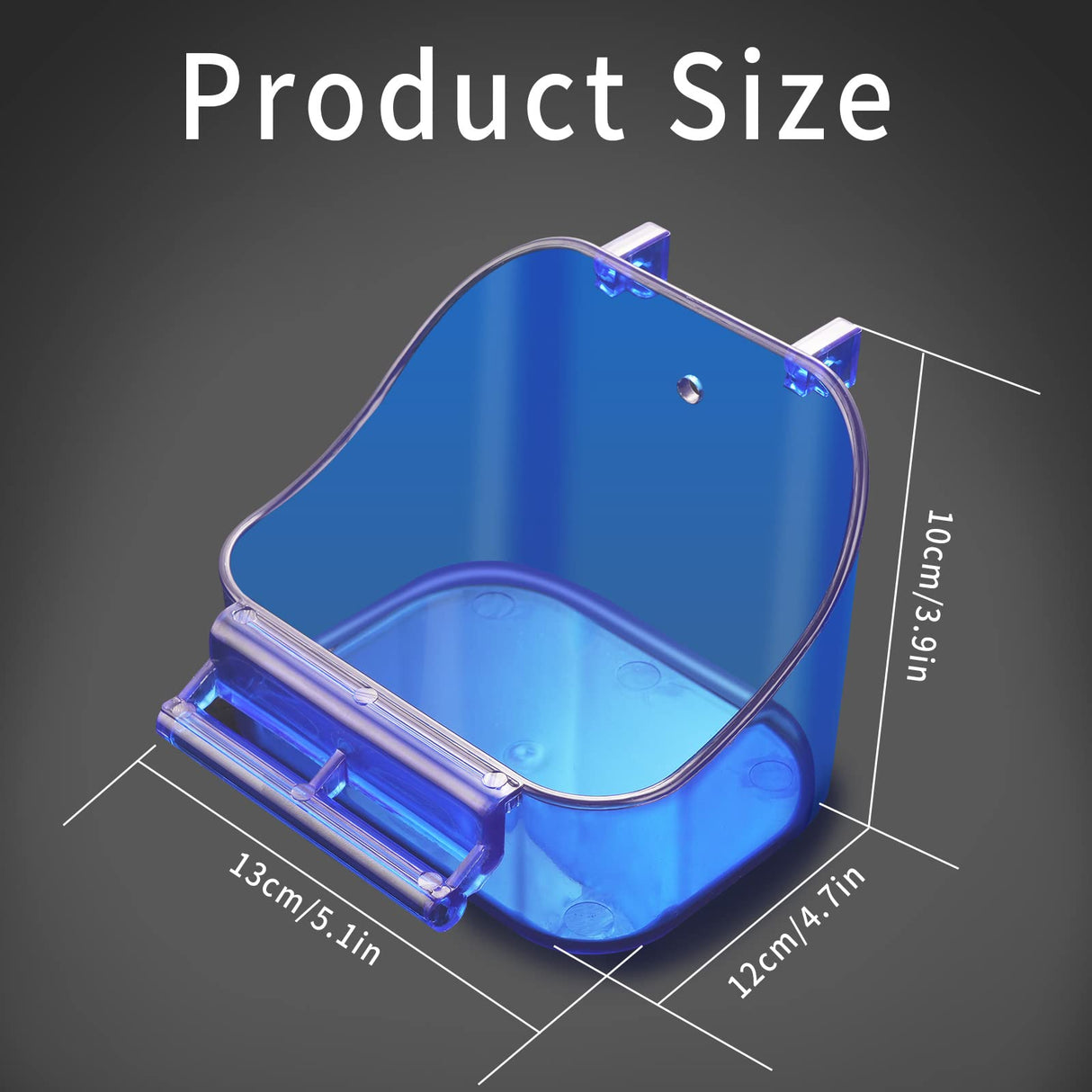 Acrylic Hanging Bird Bath Bird Caged Parrot Bathing Tub, Bird Cage Accessory Bathing Tub Bath for Small Brids Parakeet Canary Budgerigar Lovebirds (with Fixing Screws)(1PCS Blue)