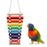 Dnoifne Colorful Bird Xylophone Toy, Suspensible Funny Xylophone Toy with 8 Metal Keys, Cage Accessories for Chicken Birds Parrots Parakeets Cockatiels Budgies Love Birds