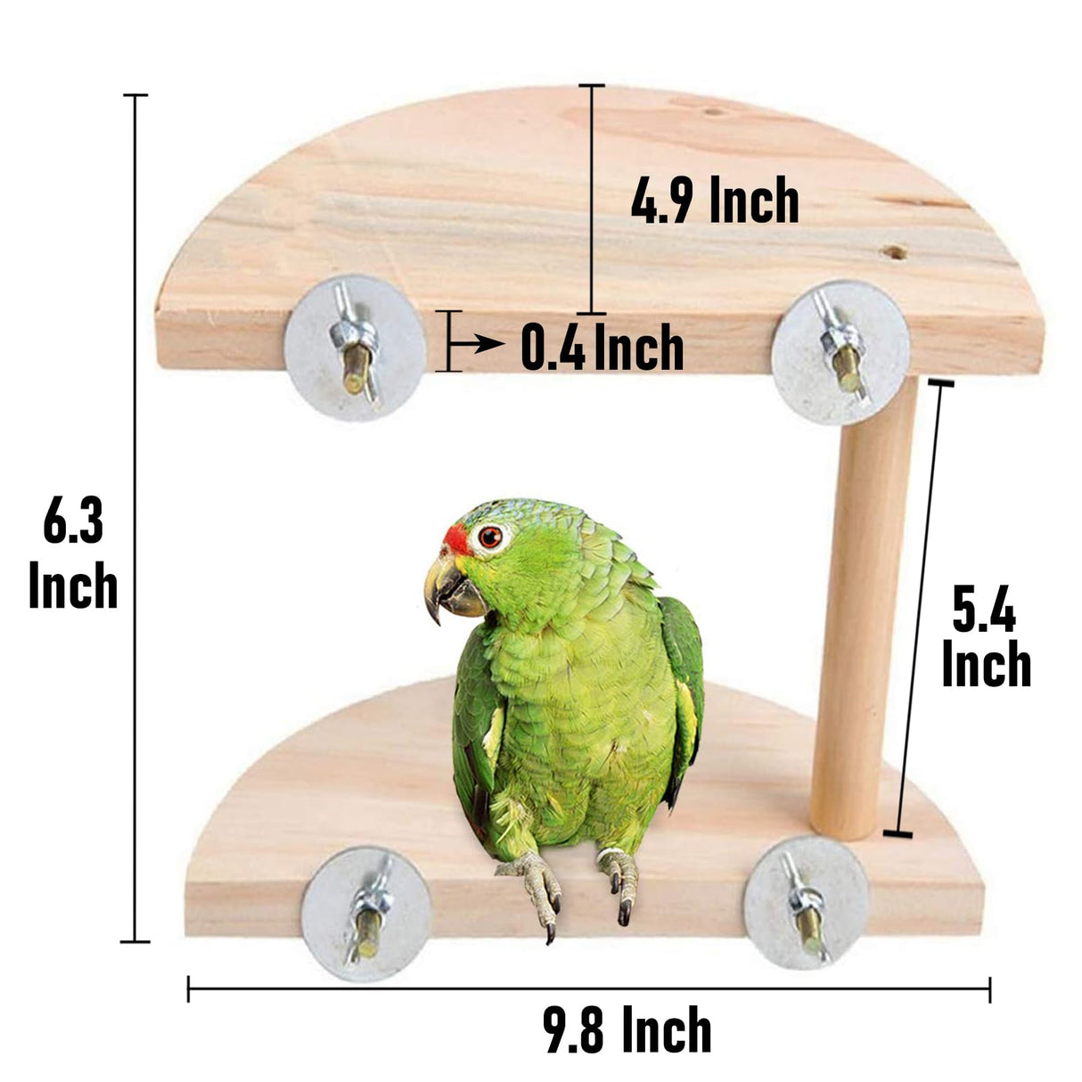 Hamiledyi Birds Perch 2 Level Natural Hamster Standing Platform - Squirrel Gerbil Dwarf Wooden Chinchilla Cage Accessories - Small Animal and Parrots Activity Playground