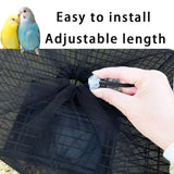 Ulifebetter Bird Cage Cover, Parakeet Cage Acessories Adjustable Seed Catcher Birdcage Seed Catcher Birds Cage Netting Bird Cage Mesh Cover for Bird Cages (Black)