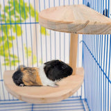 Hamiledyi Birds Perch 2 Level Natural Hamster Standing Platform - Squirrel Gerbil Dwarf Wooden Chinchilla Cage Accessories - Small Animal and Parrots Activity Playground