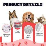 Vavious Girl Dog Clothes Dog Cooling Vest for Summer Breathable Mesh Cat Outfit Pet Red Bow Stripe Print Pullover Sleeveless Soft Dogs Tank Top X-Small