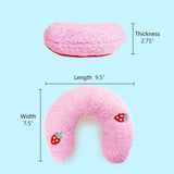 Whimsicalfox Cat Pillow for Indoor Cats, Ultra Soft Fluffy Cat Calming Pillow, Half Donut Cuddler with Cute Embroidery Pattern Providing Support of Pet Neck, Machine Washable