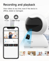 3MP PTZ Home Security Cameras, HD Night Vision 2.4G WiFi Baby Monitor Camera Indoor Remote Access via The App, Double Data Protection, Motion Detection, App Notifications, Two-Way Audio-3