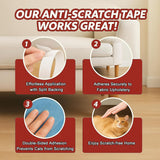 Anti-Scratch Tape for Furniture - Stop Cats from Scratching Couch, Chair Corners, Door Frames, Countertops, and Carpets, Clear Double-Sided Cat Training Tape, 2.5" x 16 Yards Roll