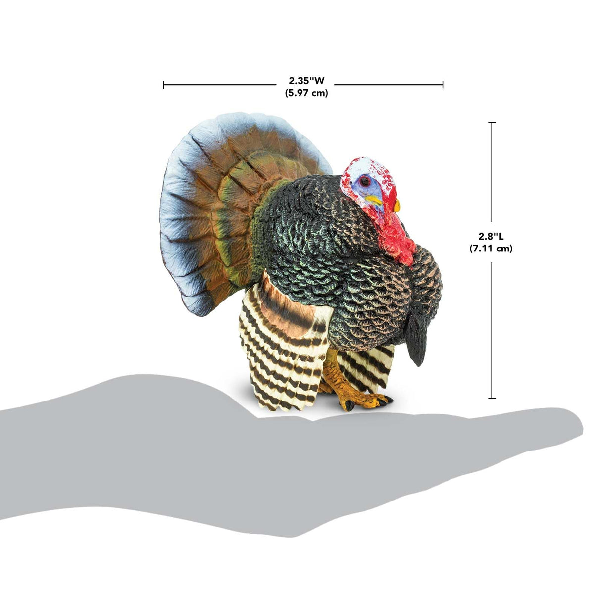 Safari Ltd. Turkey Figurine - Realistic 3" Plastic Figure - Thanksgiving Decoration or Educational Toy for Kids Ages 3+