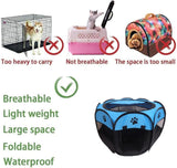 MEHONGCAN Portable Pet Playpen,Foldable Dog Playpen for Dogs and Cats,Rabbits,Pet Exercise Pet Tents Indoor Outdoor Use (S(28.7" x 28.7" x 16"), Blue)
