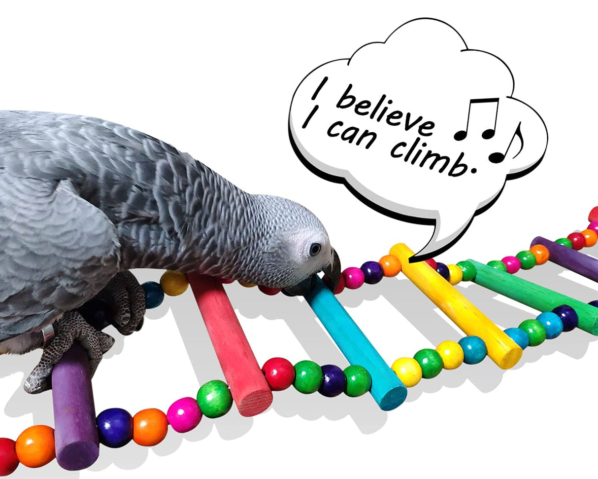 DS. DISTINCTIVE STYLE Bird Ladder Toys Coloured Flexible Parrot Swing Bridge Wooden Cockatiel Cage Hanging Climbing Ladder