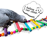 DS. DISTINCTIVE STYLE Bird Ladder Toys Coloured Flexible Parrot Swing Bridge Wooden Cockatiel Cage Hanging Climbing Ladder