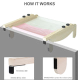 COODIA Cat Window Perch, Wooden Window Perch for Cats Inside, 2 in1 Cat Hammock for Window, Versatile Cat Window Bed, Multi Installation Place Window Cat Bed for Windowsill Bedside Drawer and Cabinet