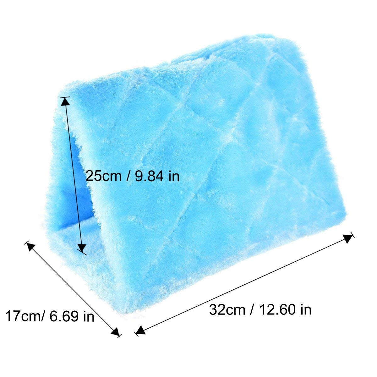 Winter Warm Bird Nest House Shed Hut Hanging Hammock Finch Cage Plush Fluffy Birds Hut Hideaway for Hamster Parrot Macaw Budgies Eclectus Parakeet Cockatiels Cockatoo Lovebird (M, Blue)