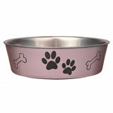 Loving Pets Bella Dog Bowls- Stainless Steel Dog & Cat Bowls - Spill Proof Dog Food Bowl, Cat Bowl, Puppy Essentials & Pet Supplies Great for Home & Travel (X-Large 65-100lbs, Grape)