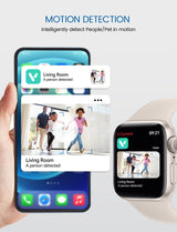 Viigytek 2K Home Indoor Pet Security Camera with Night Vision, Dog/Cat 2-Way Audio, Wired, Motion Detection, App Control (White-1Pack)