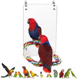 Coolrunner 9.4 Mirror for Bird Parrot and Cage, White, With Rope