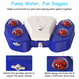 Blue-Yellow Color Options -- 1Pc Dog Water Fountain Multifunctional Automatic Pet Water Dispenser Outdoor Step-on Activated Sprinkler For Drinking Shower Fun