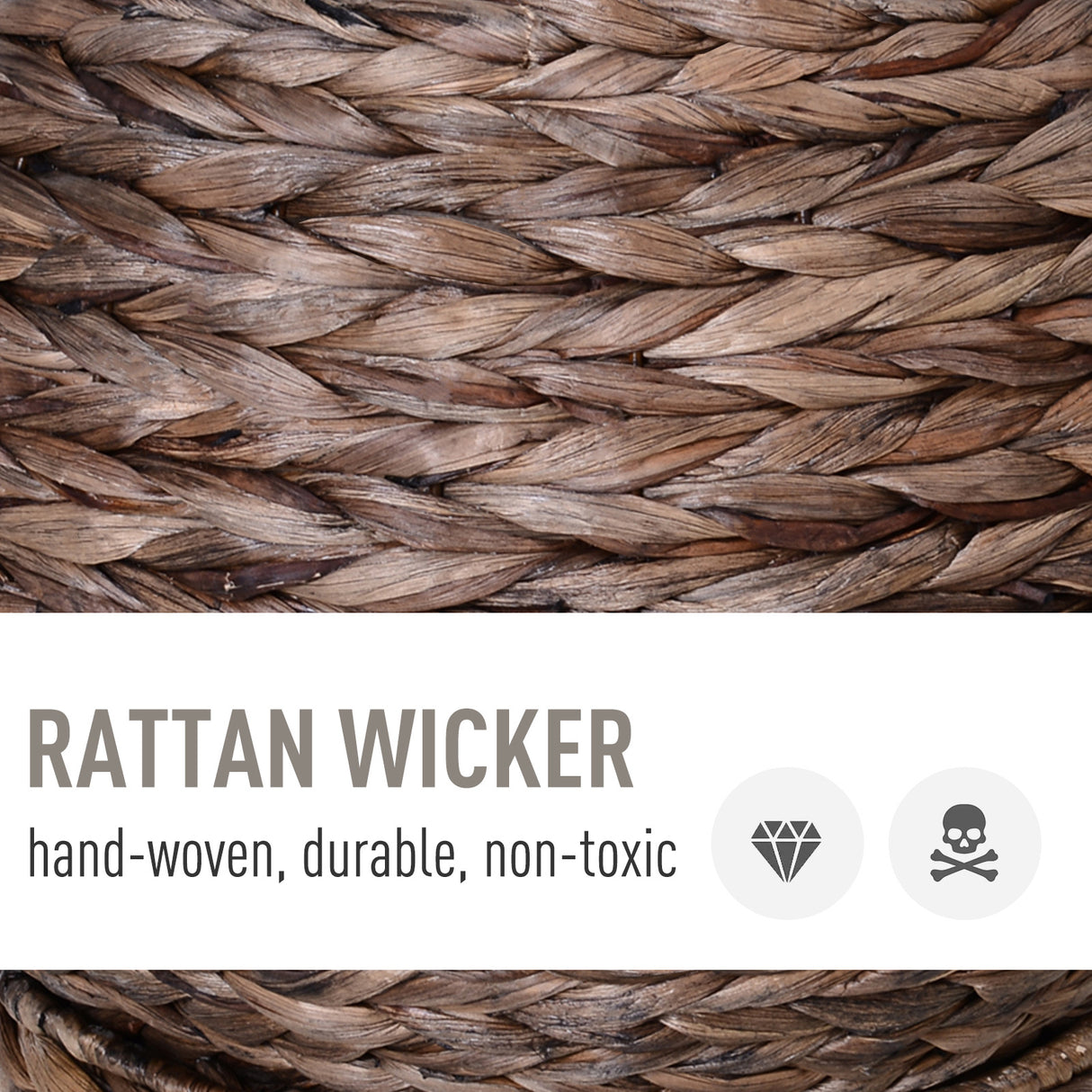 Handmade Wicker Elevated Cat Bed With Cushion Dark Brown For Kittens