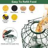 1Pc Outdoor Wild Bird Feeder Squirrel-Proof Chew-Proof Metal Hanging Seed Feeder With 4 Feeding Port For Small Songbirds
