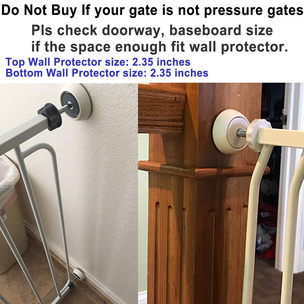 Vmaisi Baby Gate Wall Protector - Protect Walls from Pressure Mounted Pet Dog Gates, 4 Pack White