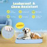 Nobleza Dog Cooling Pad, Durable Dog Chill Bed Leakproof Pet Cooling Mat Scratch-Resistant Design for Medium Dogs Cats Puppy in Hot Summer, Blue