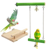 GAGILAND Bird Perches for Cage, Natural Wood Platform Bird Swing Bird Perch Stand Paw Grinding Stick for Parakeet Cockatiels Lovebirds Cage Accessories