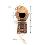 andwe Coconut Bird Nest Hut with Ladder for Parrots Parakeet Conures Cockatiel - Small Animals House Pet Cage Habitats Decor