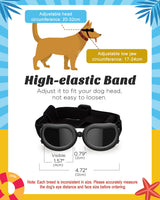 Lewondr Dog Sunglasses Small Breed Goggles UV Protection,Goggles for Small Dogs Eye Wear Protection with Adjustable Strap Windproof Anti-Fog Sunglasses for S-mall Doggy Doggie Glasses,Black