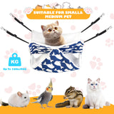 Mengbei tribe Cat Hammock for Cage Hanging Cat Bed with Adjustable Strap and Metal Hooks, for Winter and Summer Use - Small Animals Soft Sleeping Hammock Accessory