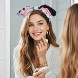 Jmkcoz 4 Pcs Dalmatian Dog Costume Set Dalmatian Puppy Dog Ears Headband Tail Nose Bow Tie for Halloween Animal Cosplay Party (White & Black)