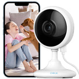 CHIKUK WiFi Security Camera 2K, Indoor Home Cameras for Dog/Pet/Elder/Baby Monitor, Upgraded Smart Siren with Phone App, Advanced Night Vision, SD/Cloud Storage, Alexa Compatible