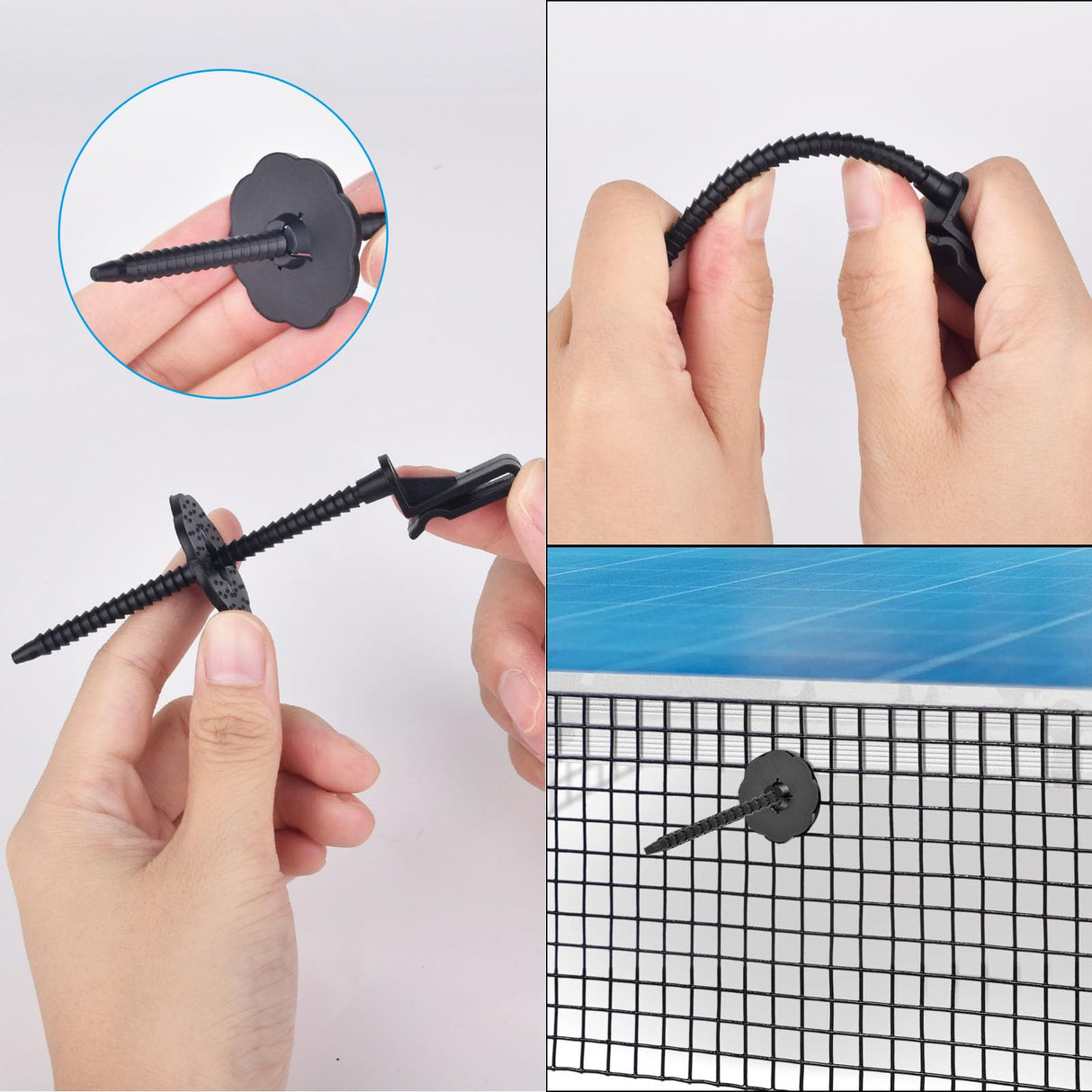 FUTRPOW Solar Panel Bird Guard Fastener Clips,50 Sets Critter Guard Fasteners,Premium Nylon Solar Panel Clips for Attaching Wire Mesh to Solar Panels,Critter Guard Kit for Bird Pigeon Fence