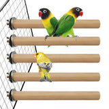 Hamiledyi Bird Perch for Cage Parakeet Stand Bird Cage Accessories Natural Wood Perch 5 Piece Set for Birds Platform Stick Playground for Small and Medium Sized Birds Cockatiel Parrot Conure