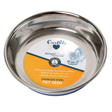 Our Pets DuraPet Stainless Steel Non-Slip (Cat Food Bowl or Water Bowl) (Holds up to 1 Cup of Wet or Dry Food) Easy to Clean