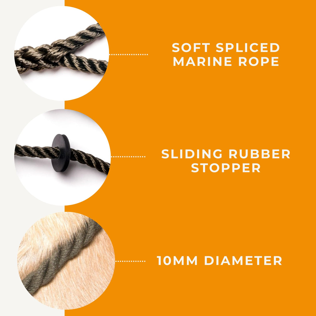 Dog & Field Deluxe Gundog Slip Leash - Olive Green. Soft Spliced Marine Rope Slip Leash for Dogs with Rubber Stopper, Easy to Slip On, No Collar Or Harness Needed. Training Lead for Dogs, One Size