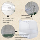 IBWell Clear Bird Bath for Small Birds Parakeet Cage Accessories - Suitable for Cockatiels and Parakeets